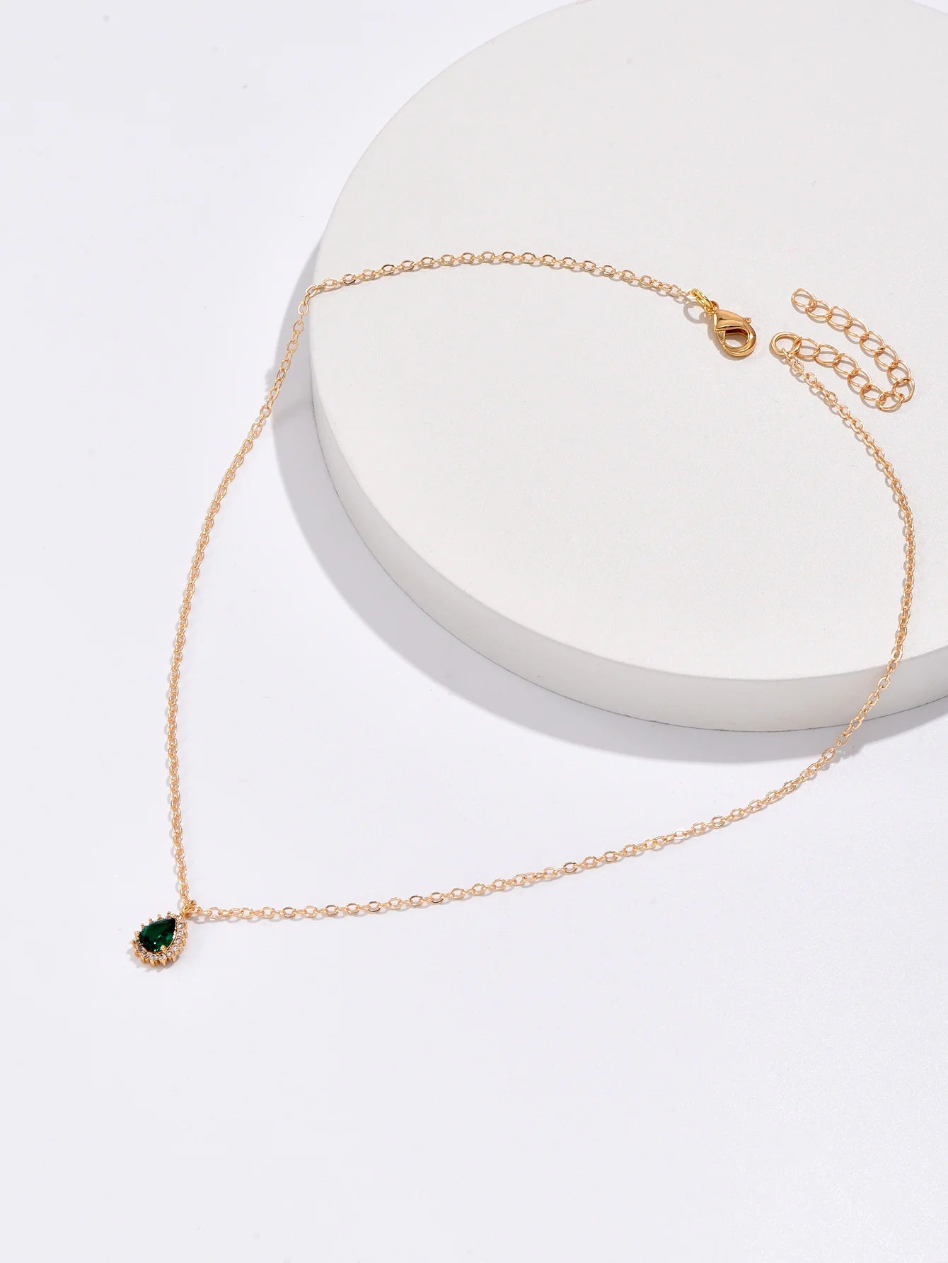 Zircon Water Drop Pendant Necklace