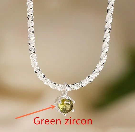 925 Sterling Silver Zircon Pendant Necklace