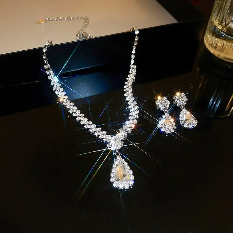 Water Drop Necklace & Earrings Set