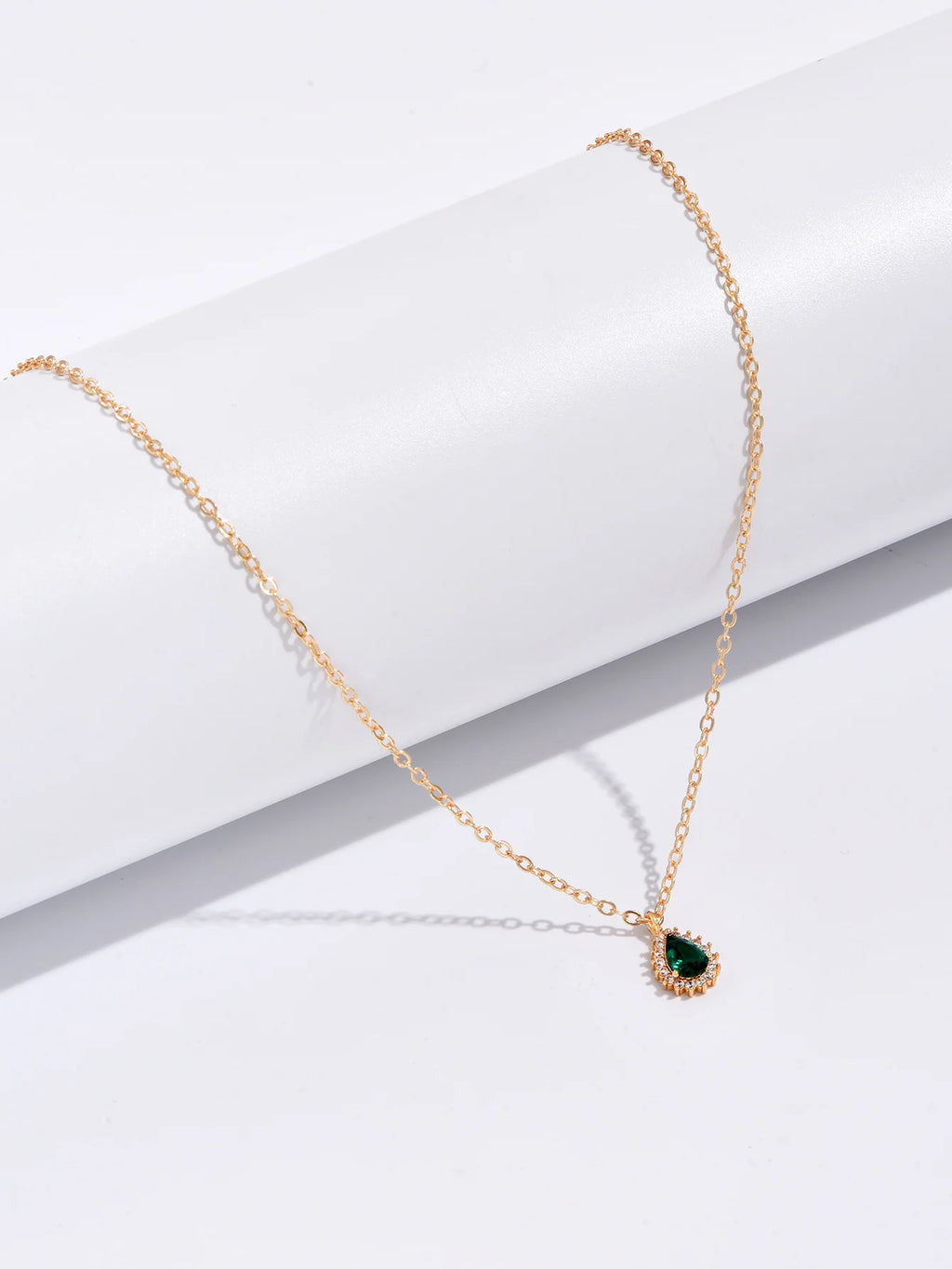 Zircon Water Drop Pendant Necklace