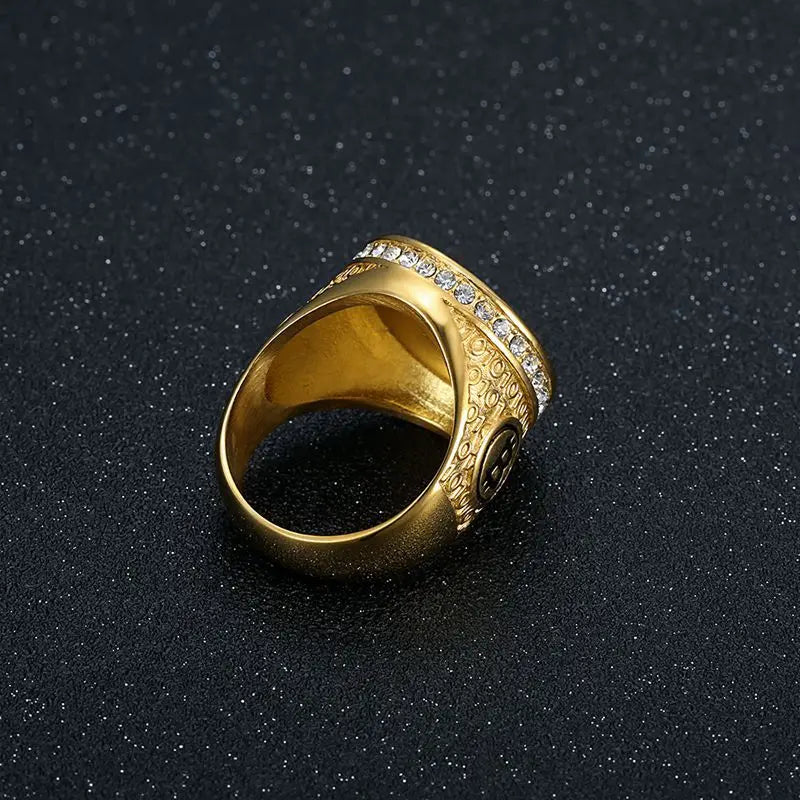 Men's Hip-Hop Style Stainless Steel Bitcoin Ring Unisex Fashion Jewelry for Men