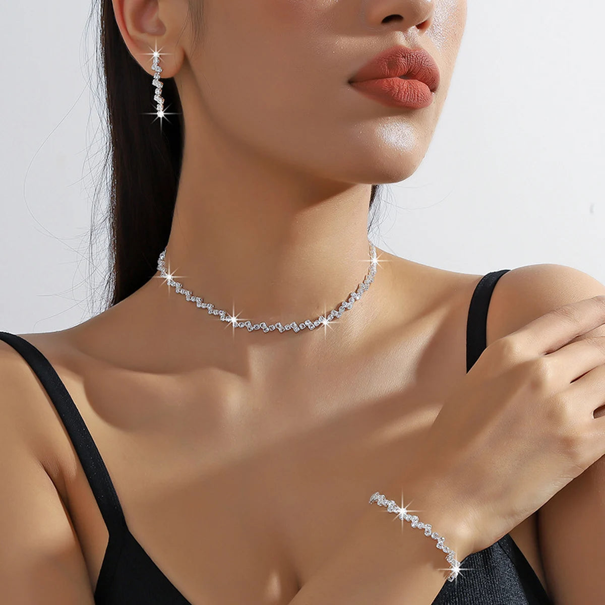 Minimalist Silver Necklace & Bracelet Set