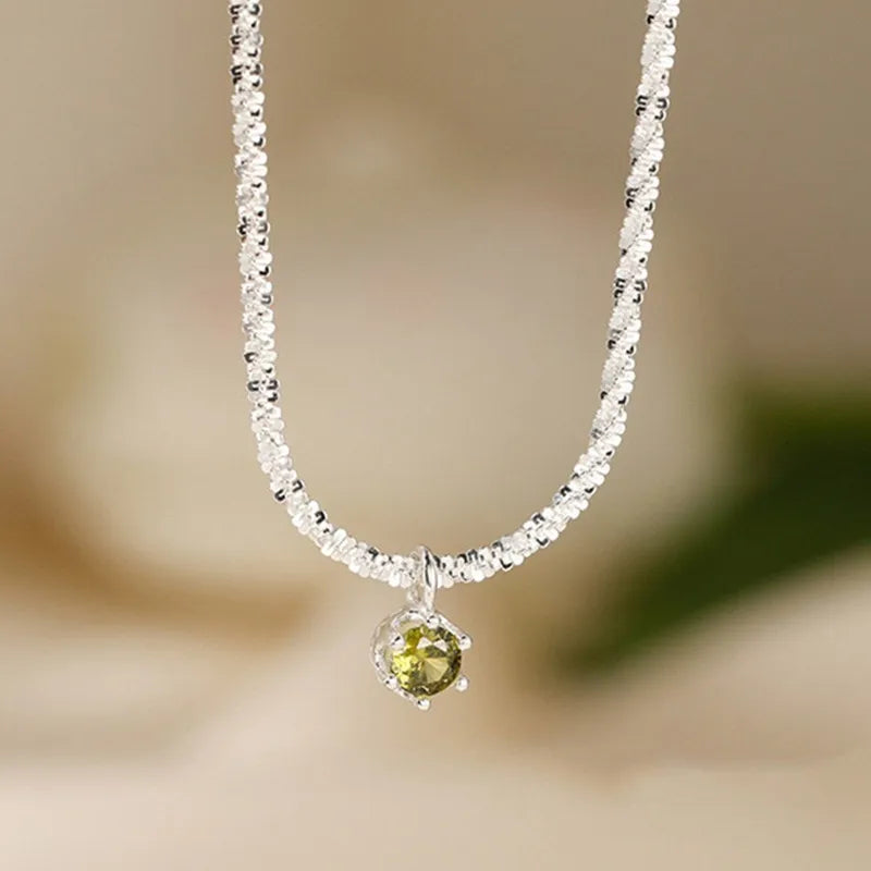 925 Sterling Silver Zircon Pendant Necklace