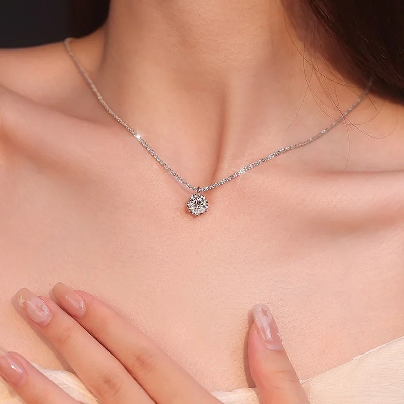 925 Sterling Silver Zircon Pendant Necklace