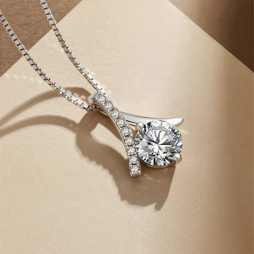 925 Sterling Silver Moissanite Pendant Necklace