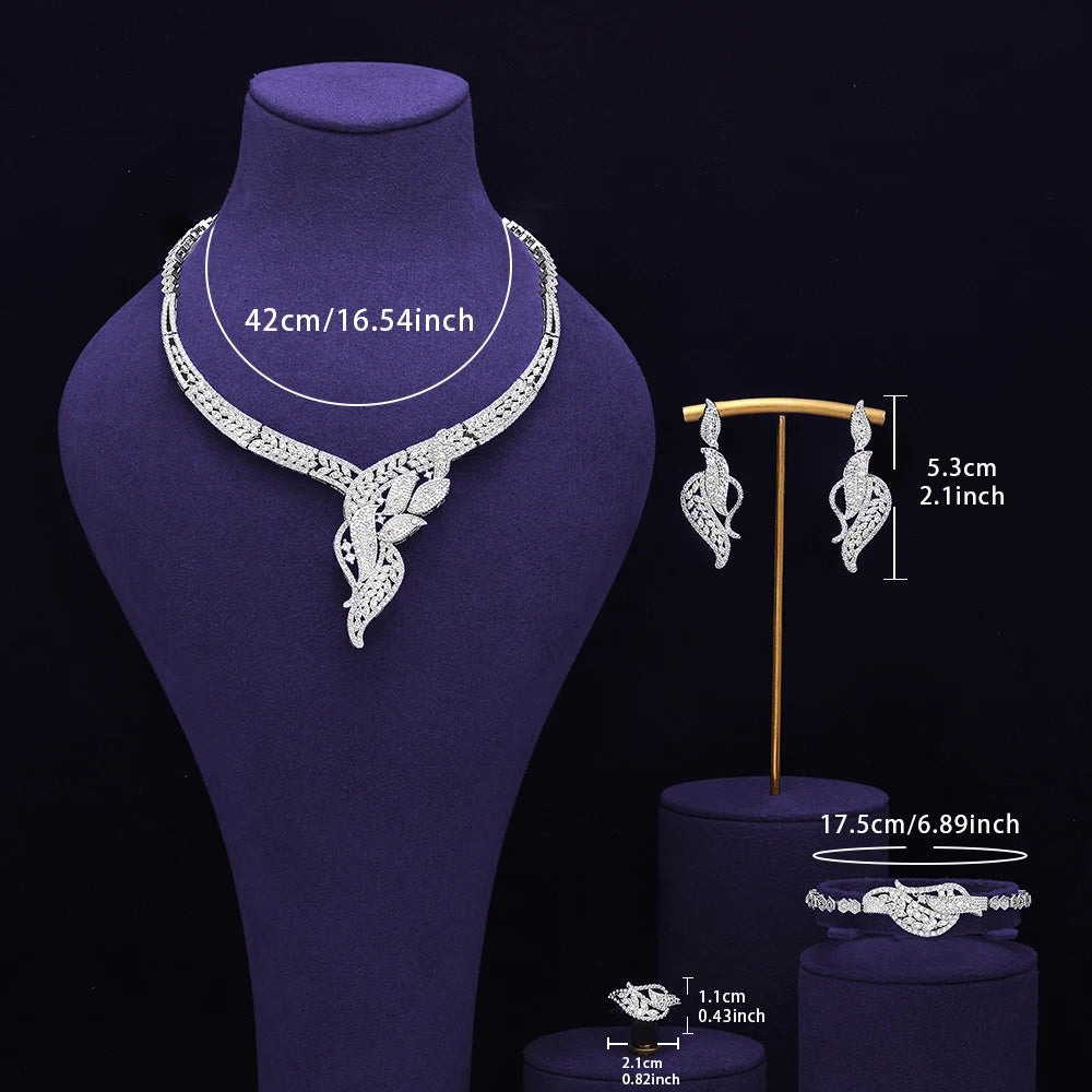 White Gold Plated Wedding Jewelry Set
