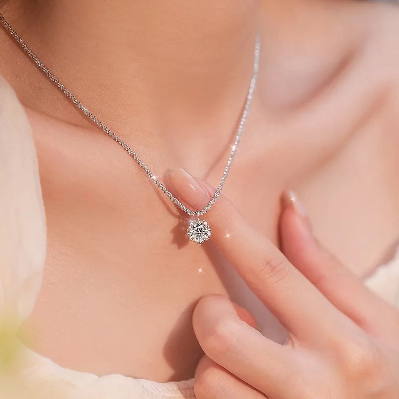 925 Sterling Silver Zircon Pendant Necklace