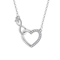 925 Sterling Silver Zircon Heart Necklace