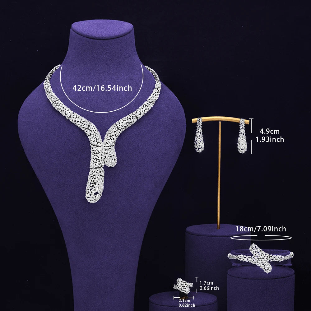 White Gold Plated Wedding Jewelry Set