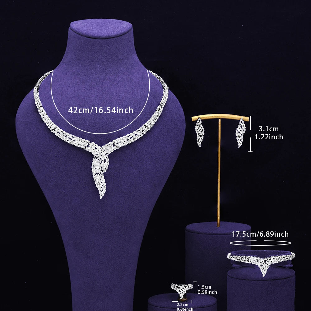 White Gold Plated Wedding Jewelry Set