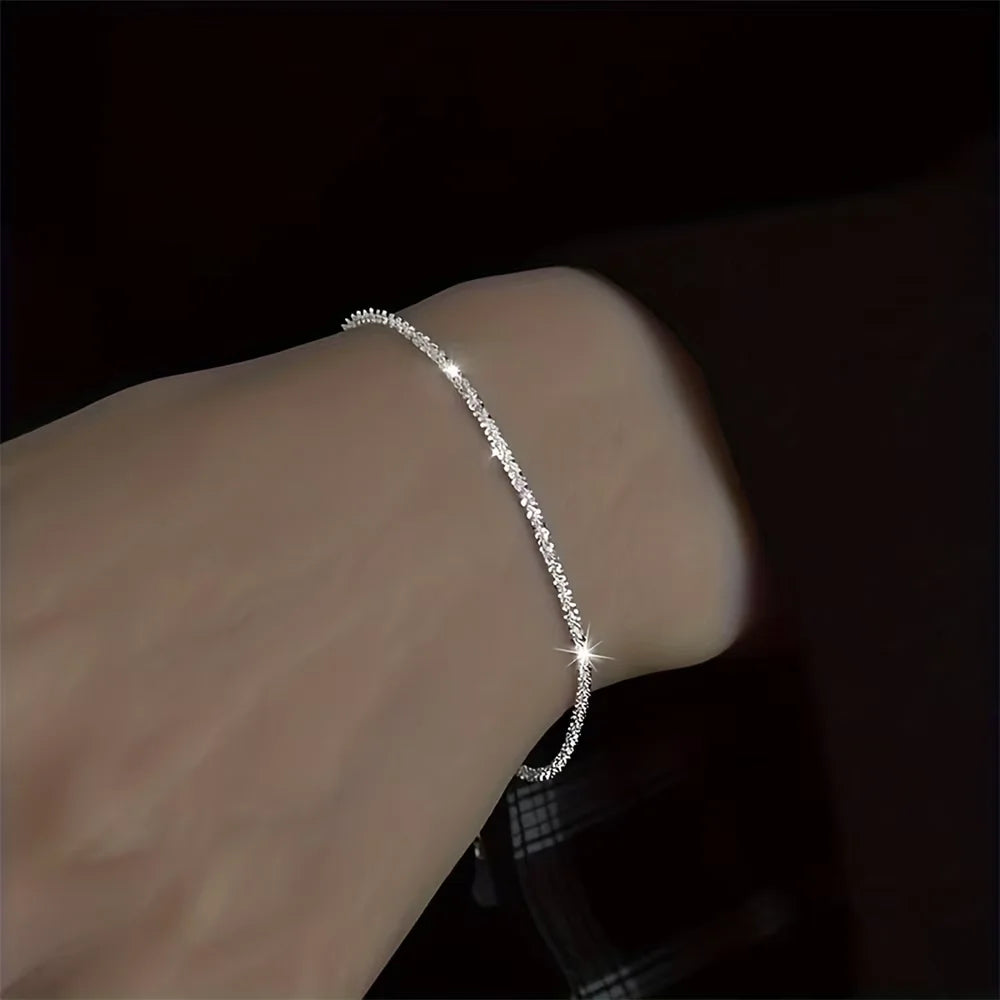 Minimalist Silver Necklace & Bracelet Set