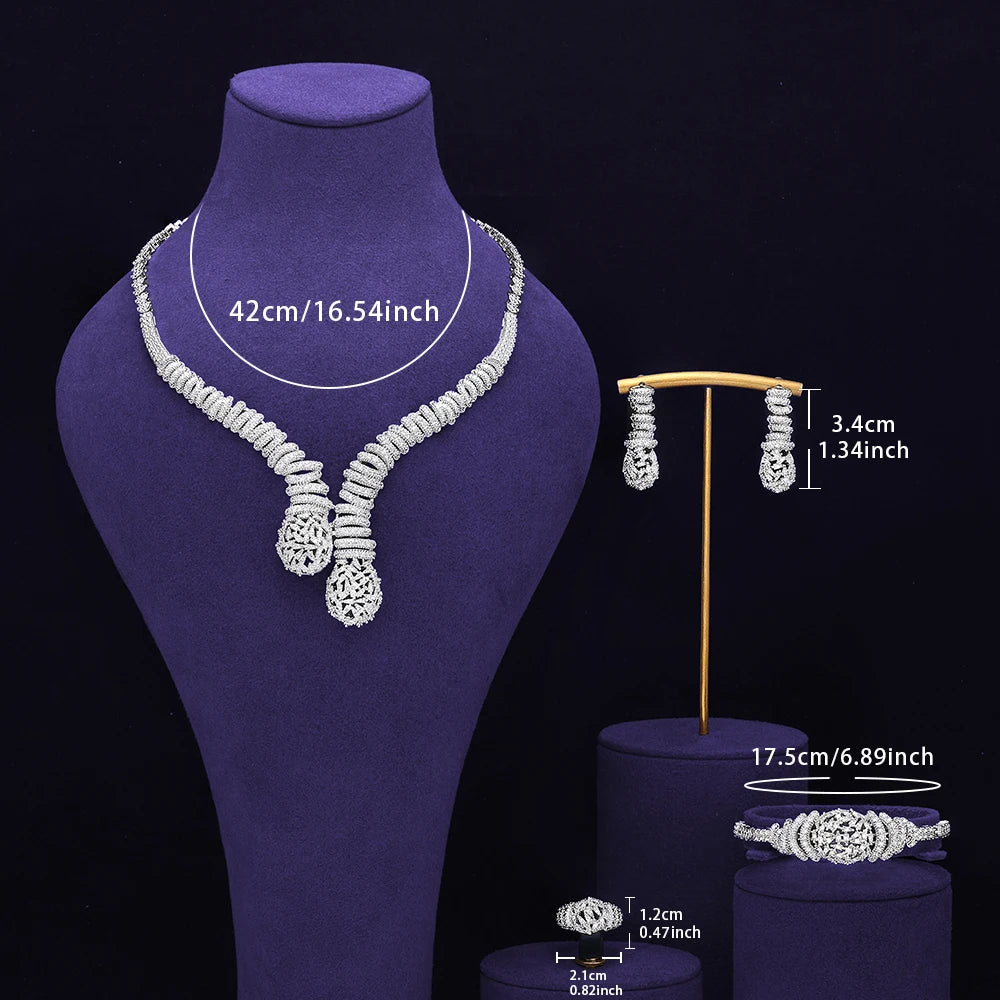 White Gold Plated Wedding Jewelry Set
