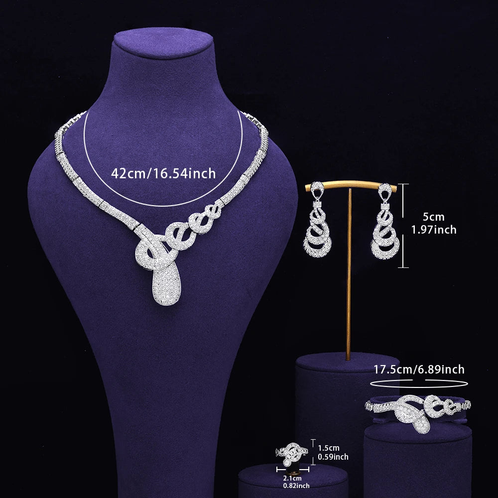 White Gold Plated Wedding Jewelry Set