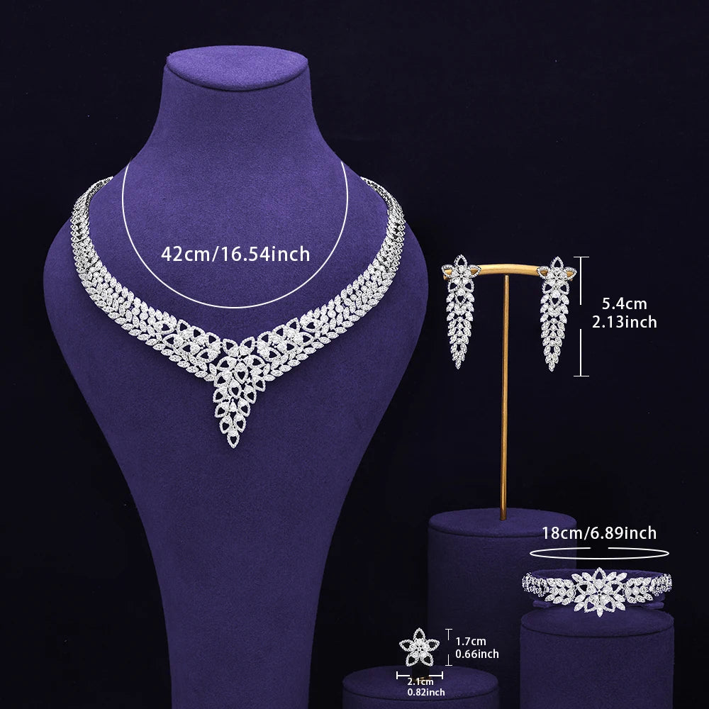White Gold Plated Wedding Jewelry Set