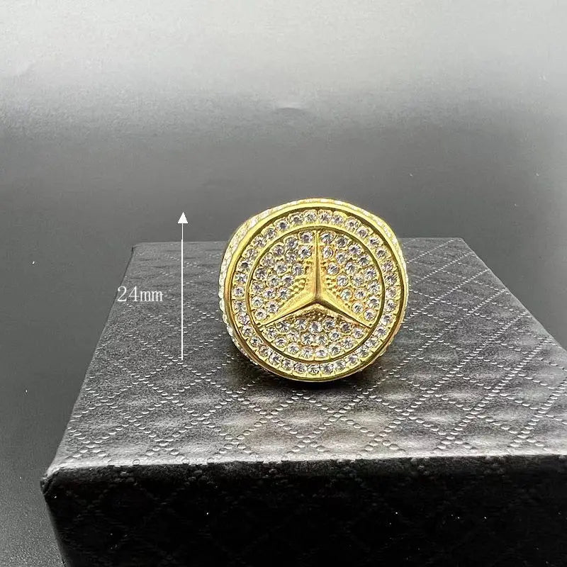 Men's Hip-Hop Style Stainless Steel Bitcoin Ring Unisex Fashion Jewelry for Men