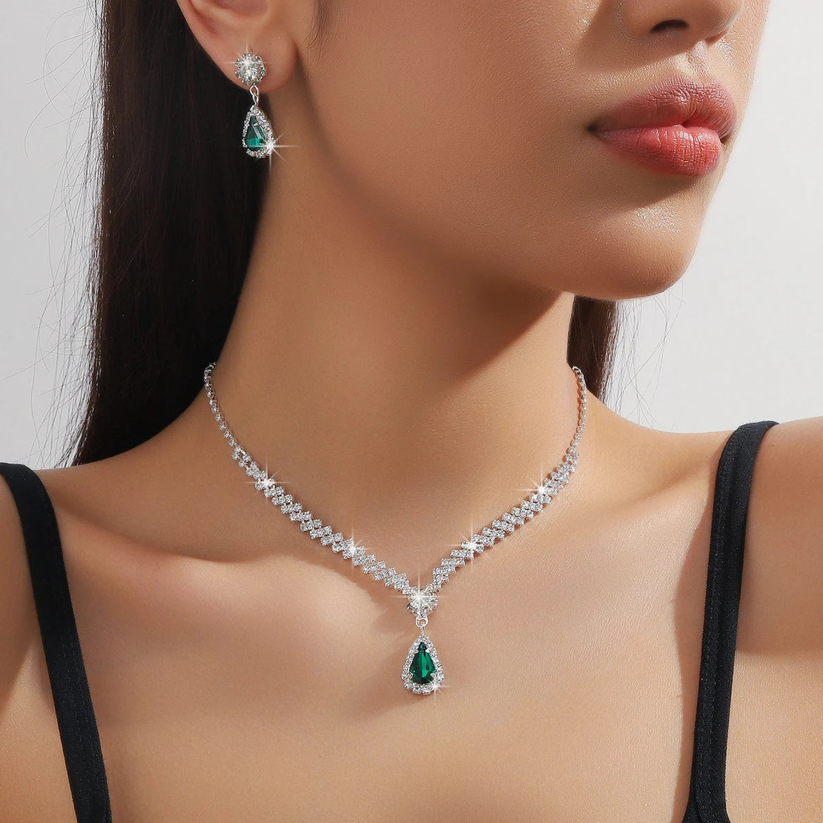 Water Drop Necklace & Earrings Set