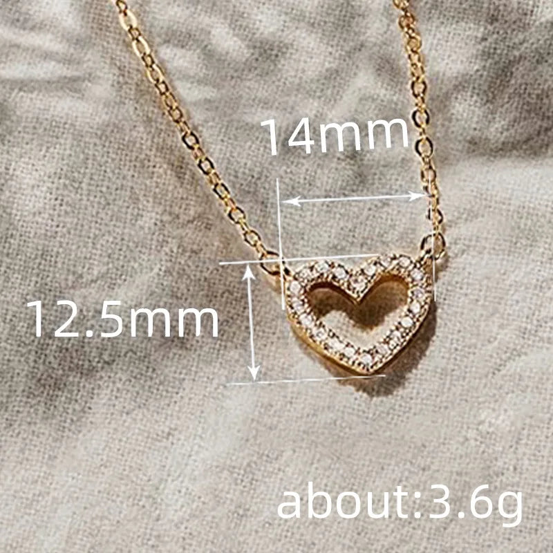 Huitan Cubic Zirconia Heart Pendant Necklace