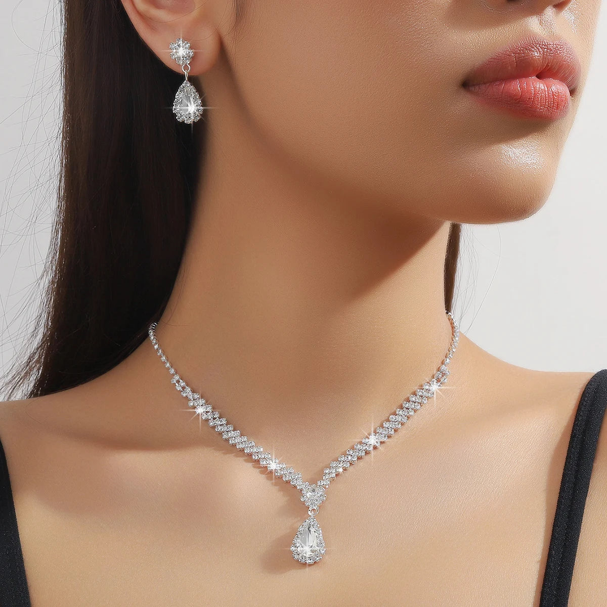 Water Drop Necklace & Earrings Set