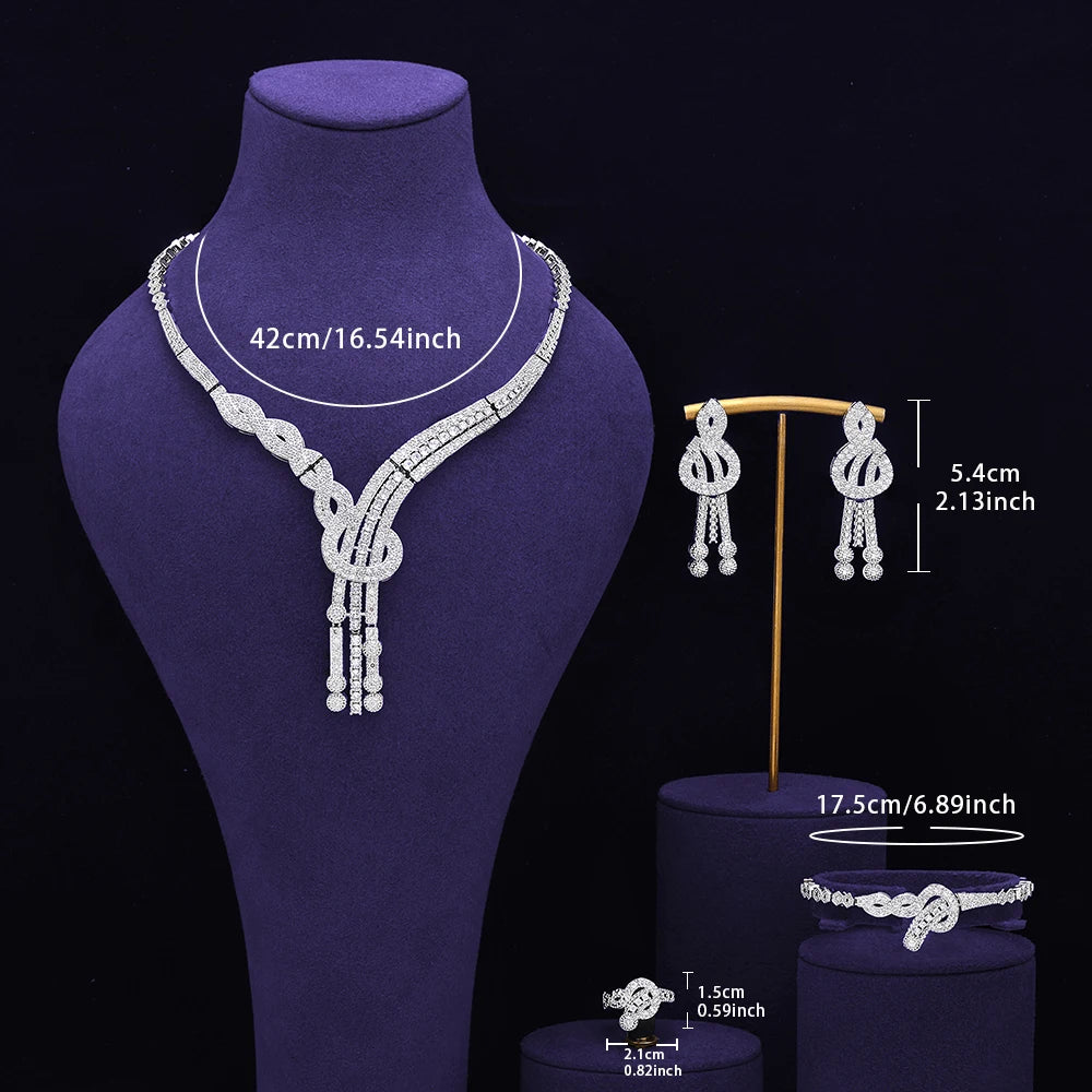 White Gold Plated Wedding Jewelry Set