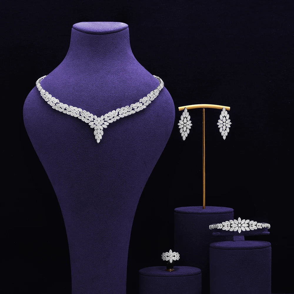 White Gold Plated Wedding Jewelry Set
