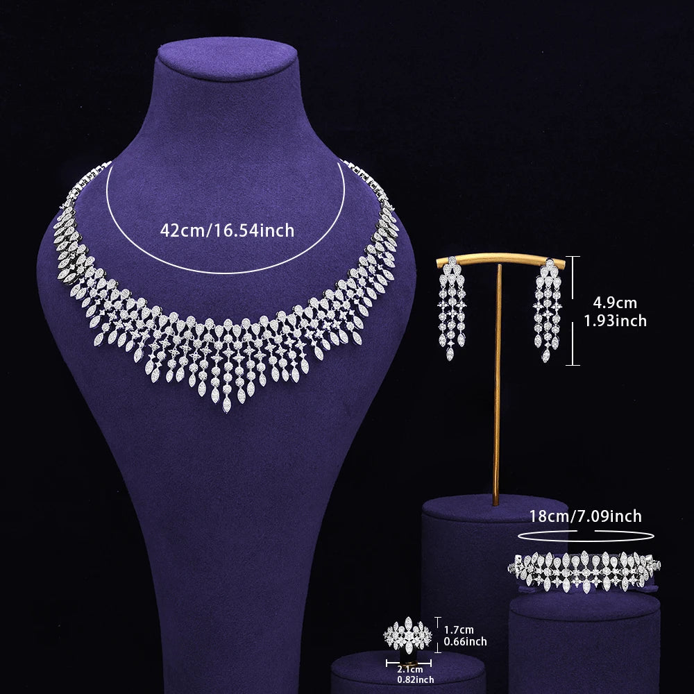 White Gold Plated Wedding Jewelry Set