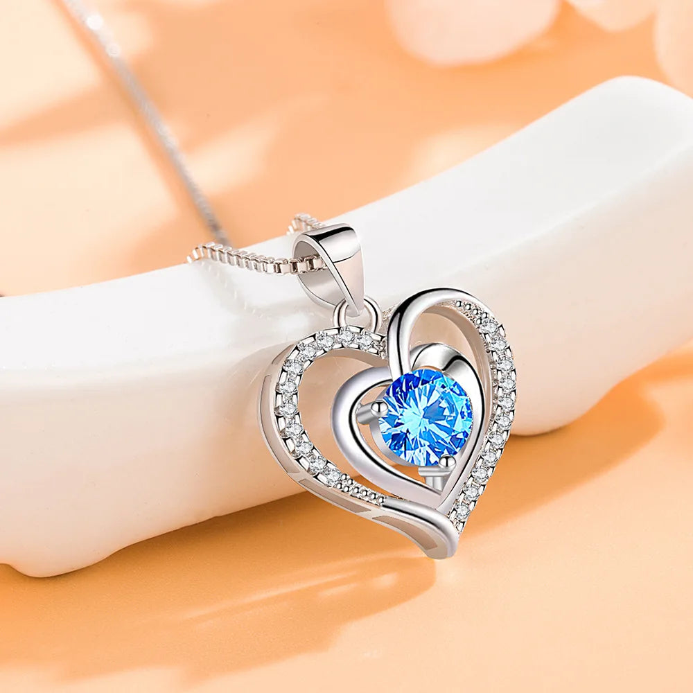 925 Sterling Silver 18K Gold Plated Zircon Necklace