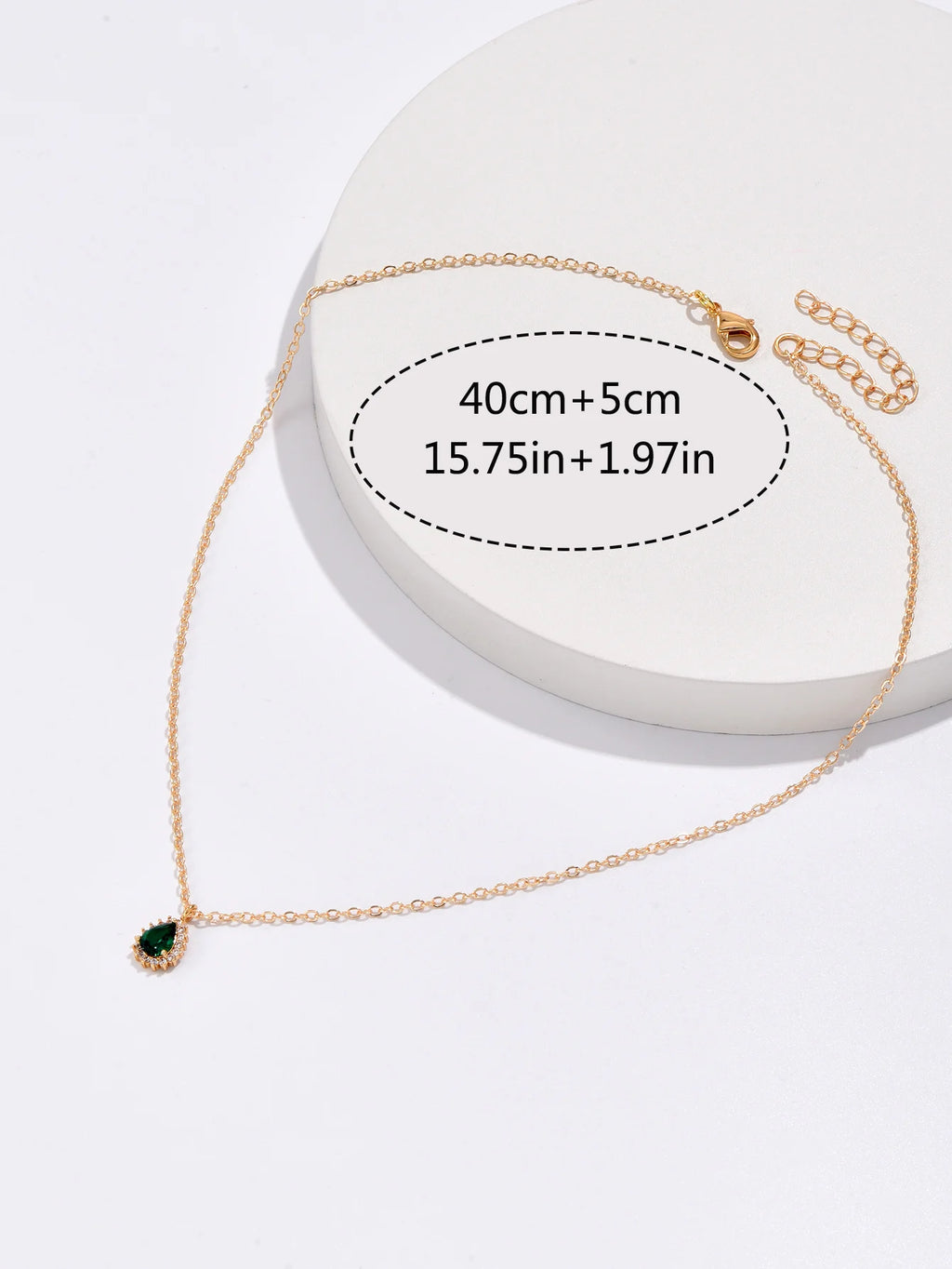 Zircon Water Drop Pendant Necklace