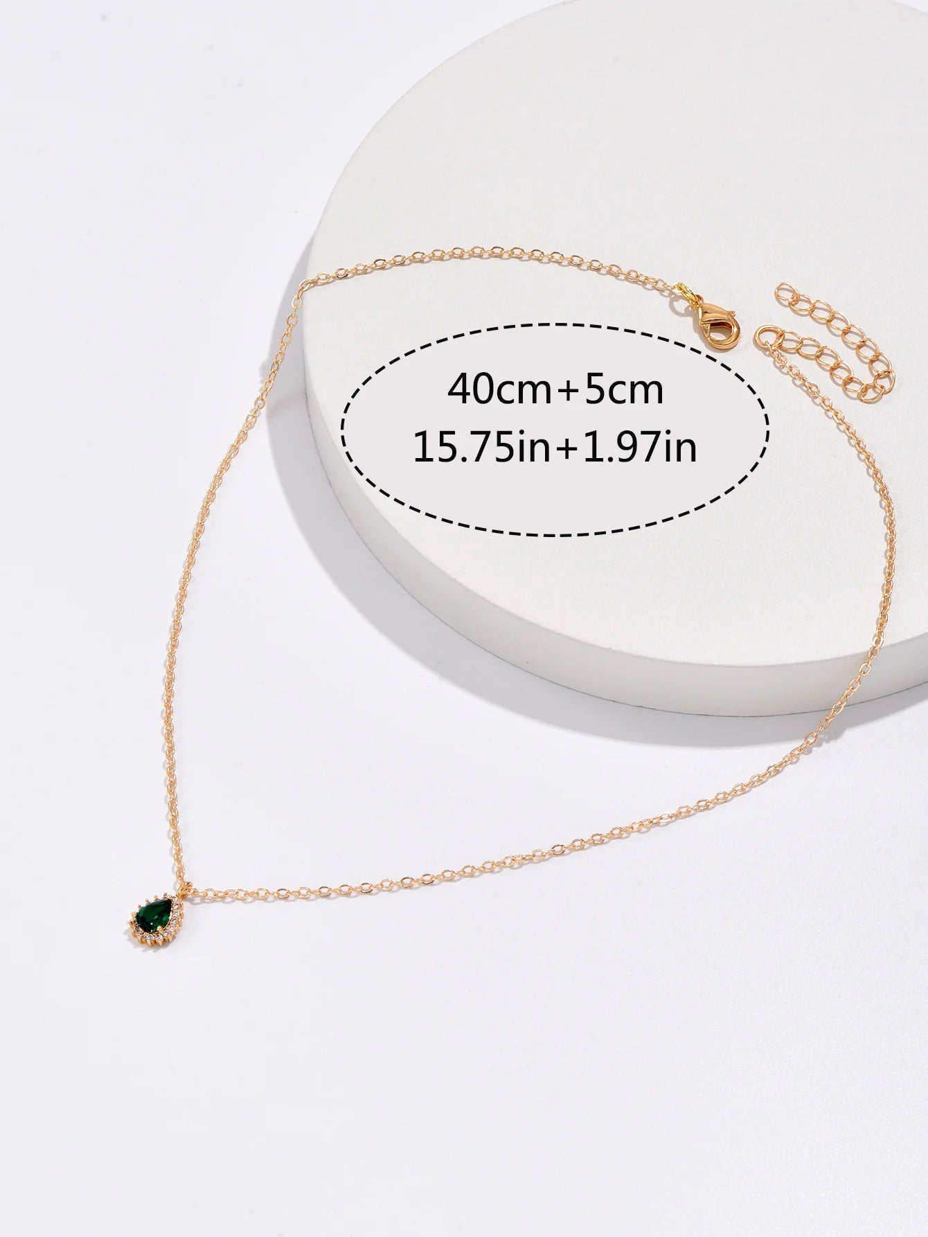 Zircon Water Drop Pendant Necklace