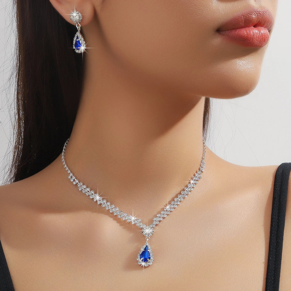 Water Drop Necklace & Earrings Set