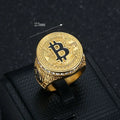Men's Hip-Hop Style Stainless Steel Bitcoin Ring Unisex Fashion Jewelry for Men