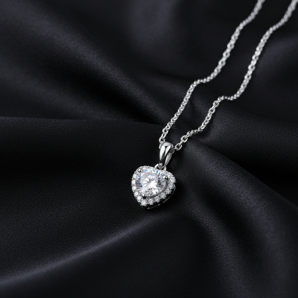 Moissanite Heart Necklace Store Image